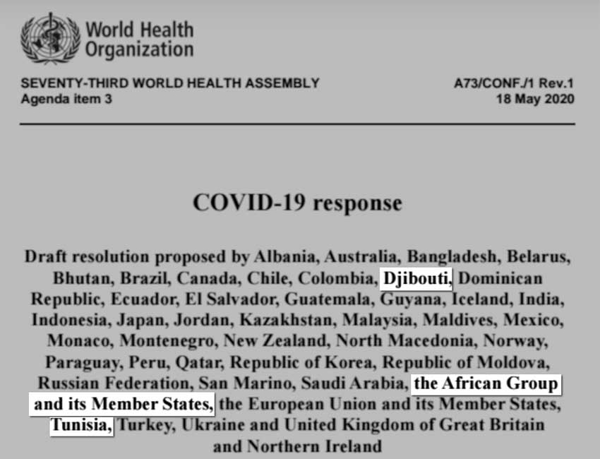         
        
            
            
        
    African Countries Sign on To Global Inquiry Into COVID-19 Origin