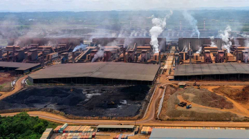 Visual representation of an industrial nickel smelter facing operational challenges in Indonesia.