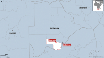 The mining town of Jwaneng in Botswana’s Southwestern Region. The Chinese companies are building a 100MW solar power plant here.