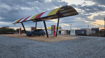 The Wolmaransstad Charging station by Zero Carbon Charge. Chinese EVs are becoming more common in South Africa hence the need to increase charging stations. Photo / Zero-Charge