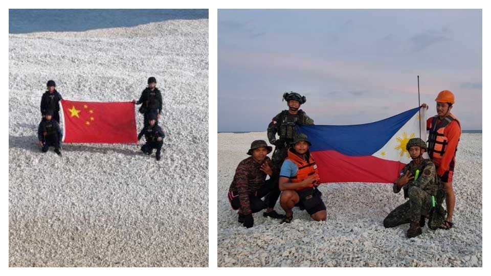 Chinese and Philippine Coast Guard crews landed on Sandy Cay Reef in the South China Sea to claim as it theirs over the weekend of April 26 and 27.