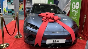 A BYD Seal on display in Nairobi, Kenya. As EV manufacturers' price wars escalate in China, such cars may become more affordable in Kenya. Photo: Njenga Hakeenah / CGSP