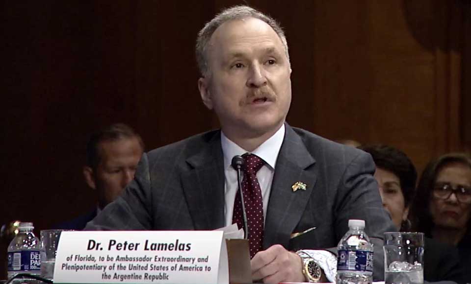         
        
            
            
        
    Senate Confirms Outspoken China Critic as Next U.S. Ambassador to Argentina