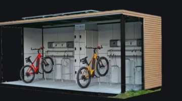 A SHOVeBIKE charging station. The company has signed a funding agreement to develop the first solar-hybrid charging hub in Soweto, a township in Johannesburg. Photo / SHOVeBIKE