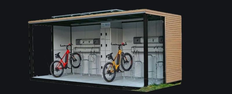 A SHOVeBIKE charging station. The company has signed a funding agreement to develop the first solar-hybrid charging hub in Soweto, a township in Johannesburg. Photo / SHOVeBIKE