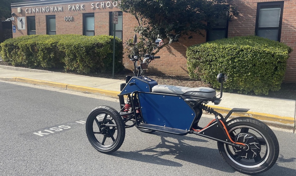 A three-wheeler bike by Nigeria’s SiltechWorld. The company has exported the EV to the U.S. Photo / SiltechWorld