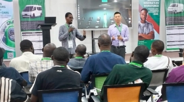A training session by CAWIN Mobility in Nigeria. The Chinese EV maker is betting on Nigeria's green future with electric vans and youth training program.