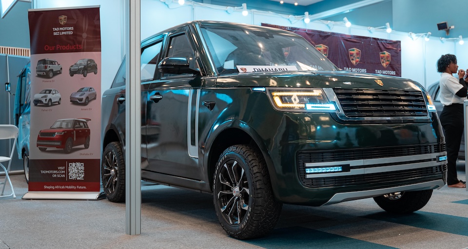 The TAD DHAHABU, crafted by Kenya’s TAD Motors, marks a milestone in local electric-vehicle production. Most of the vehicle is manufactured in Kenya, with only batteries, electronics, and select components imported from China, positioning the company as a pioneer in developing homegrown EVs. Photo / TAD Motors