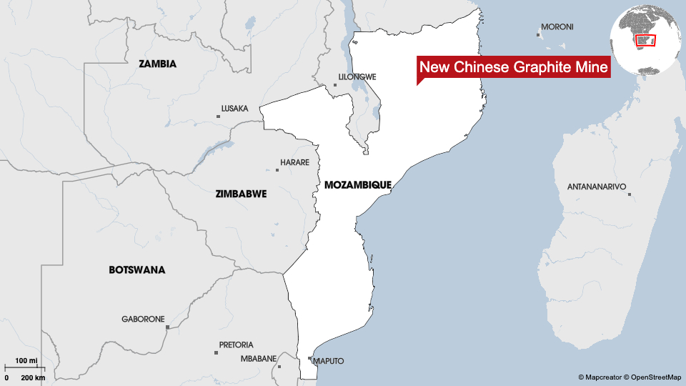Mozambique’s President Opens Chinese-Owned Graphite Processing Plant