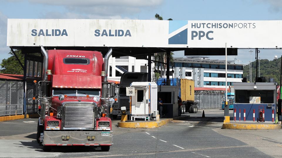 A truck drives past the port gate of Panama Ports Company (PPC) after Panama’s Supreme Court annulled key port contracts held by the Hong Kong‑based CK Hutchison–owned firm, leaving the future of some Panama Canal operations uncertain, in Panama City, Panama, January 30, 2026. CK Hutchison says Panama Canal port workers have been removed after court-ordered takeover. REUTERS/Aris Martinez