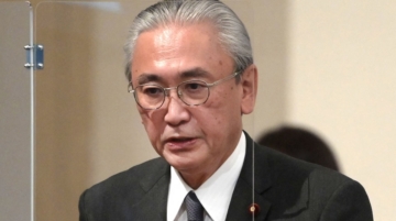 Keiji Furuya speaks at the memorial ceremony for the late Shigeru Yokota in Tokyo on Oct. 24, 2020. China announced sanctions on Monday against the Japanese lawmaker over his visits to Taiwan. Photo / Kotaro Numata / The Yomiuri Shimbun via AFP