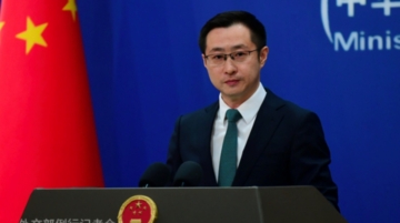 Chinese Foreign Ministry spokesperson Lin Jian at his regular press briefing on Tuesday 17 March. Image: Chinese Foreign Ministry