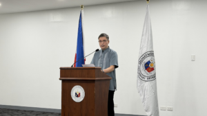 Philippine foreign ministry spokesperson Rogelio Villanueva speaking at a press briefing in Manila on March 16, 2026. Image via the Philippines News Agency