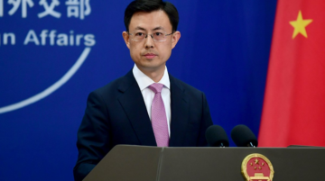 Chinese Foreign Ministry Spokesperson Guo Jiakun at the regular press briefing in Beijing on April 20, 2026. Image via the Chinese Ministry of Foreign Affairs.