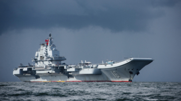 A file image of the Chinese aircraft carrier Liaoning. The aircraft carrier sailed through the Taiwan Strait on Monday. Image via Xinhua.