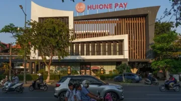 File image of Huione Pay headquarters in Phnom Penh, Cambodia. Photo / Khmer Times